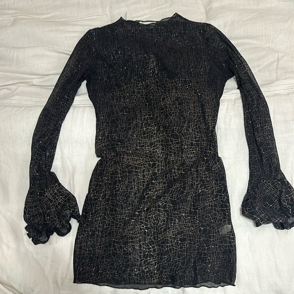 Black sheer club dress.